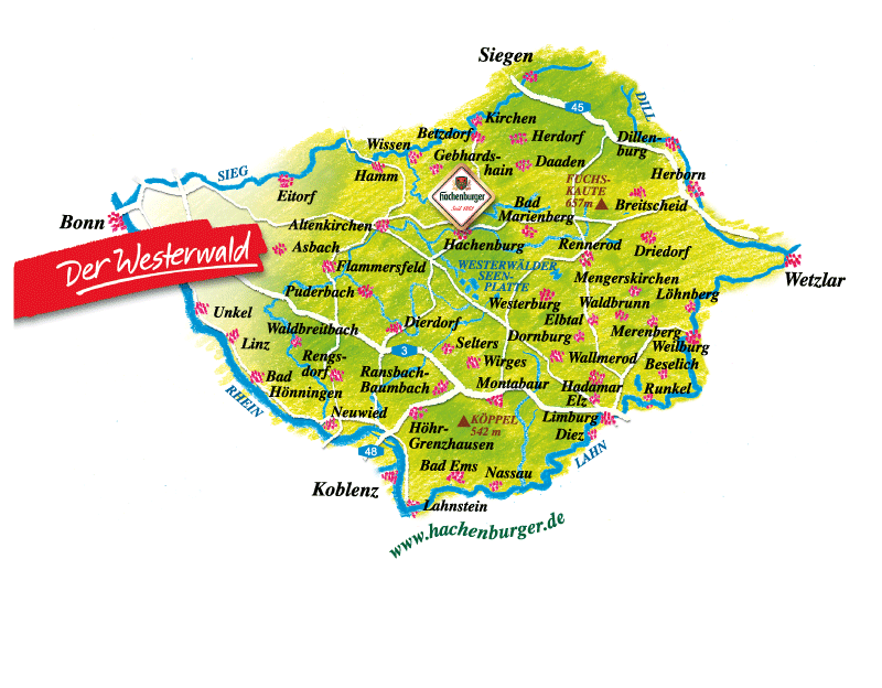 Karte Westerwald